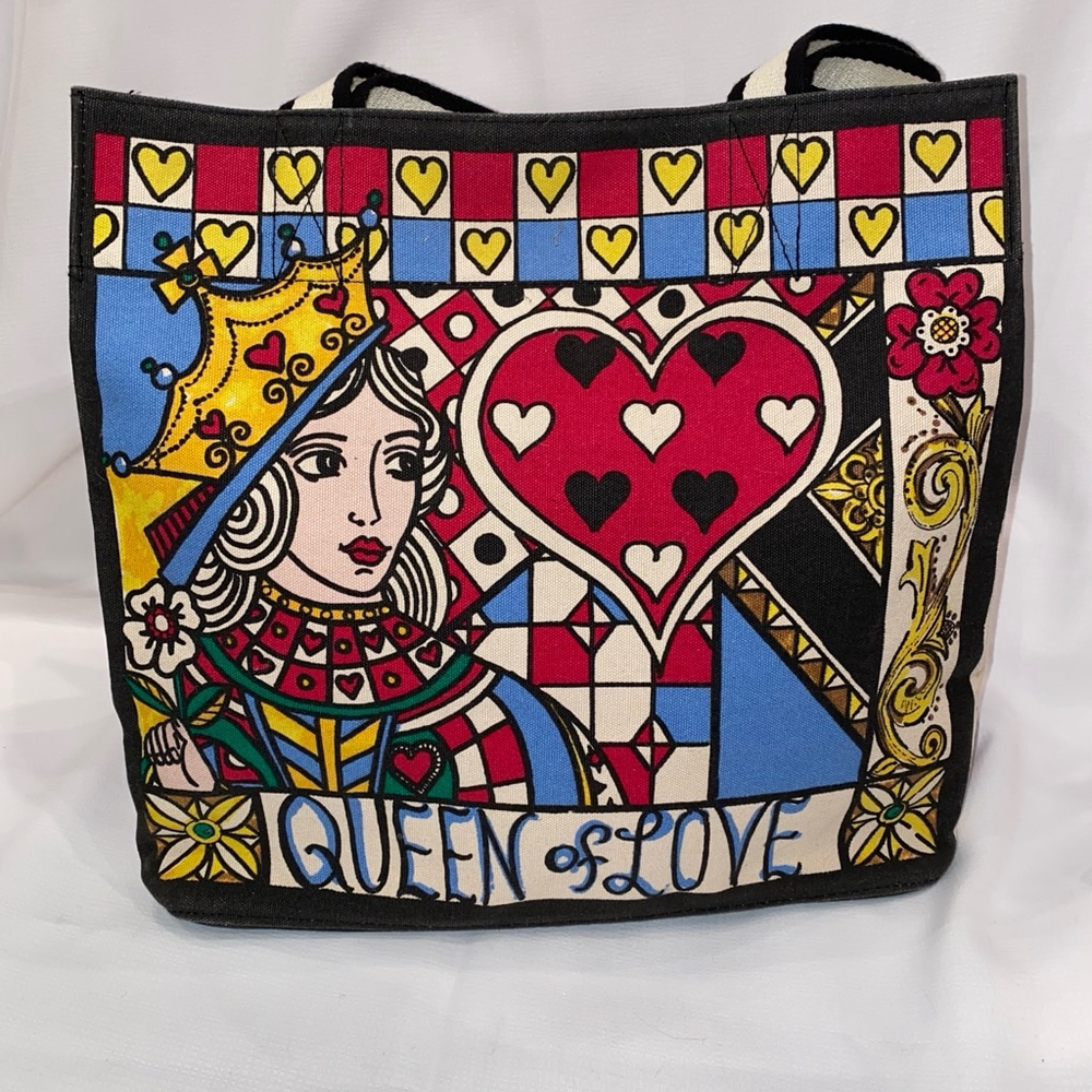 Brighton Queen of Love Forever Tote Bag Multicolor Large Size 14”L x 15”H x 8”W - Picture 3 of 14